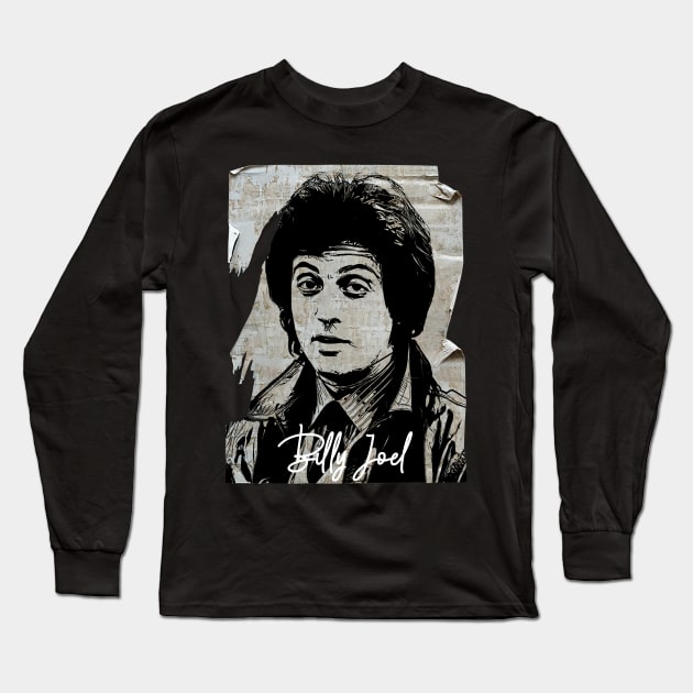 Piano Man 80s Vintage Old Poster Long Sleeve T-Shirt by Hand And Finger